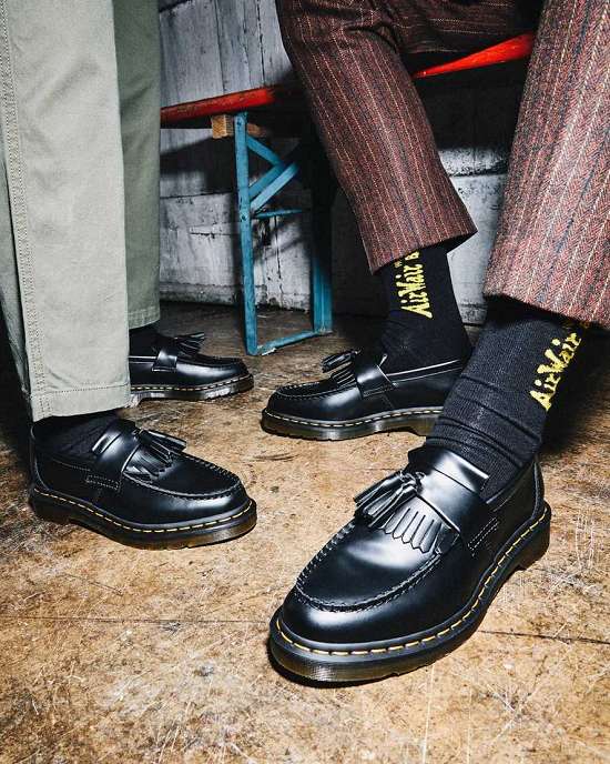 Mocasines Dr. Martens Adrian Smooth Tassel Mujer Negros MX-06231